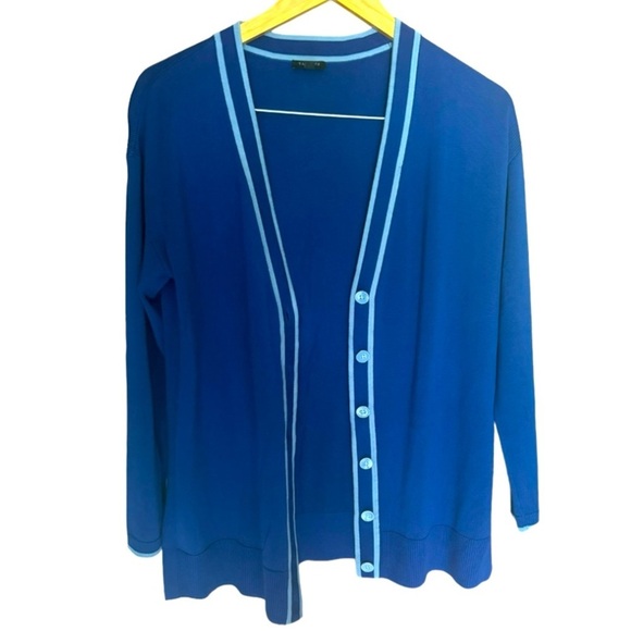 NEW Talbots Royal Blue Cardigan Sweater Size Medium V Neck Button Front - Picture 6 of 10